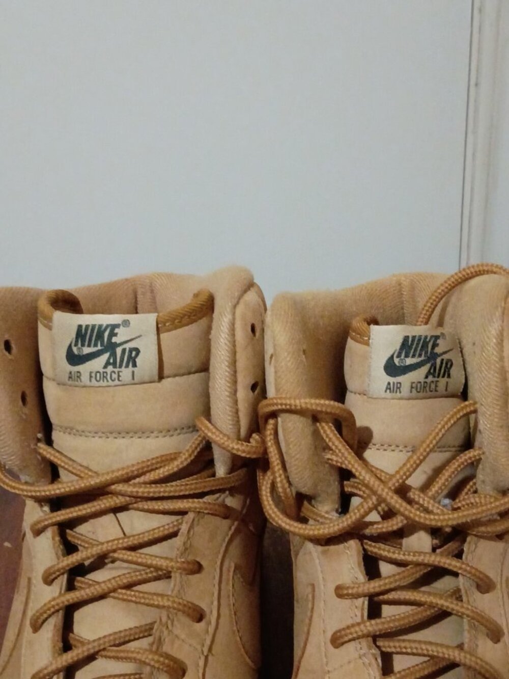 Nike Air Force 1 High ’07 Flax Wheat Men’s Size 12 Suede Sneakers Tan Gum Sole - Picture 6 of 13